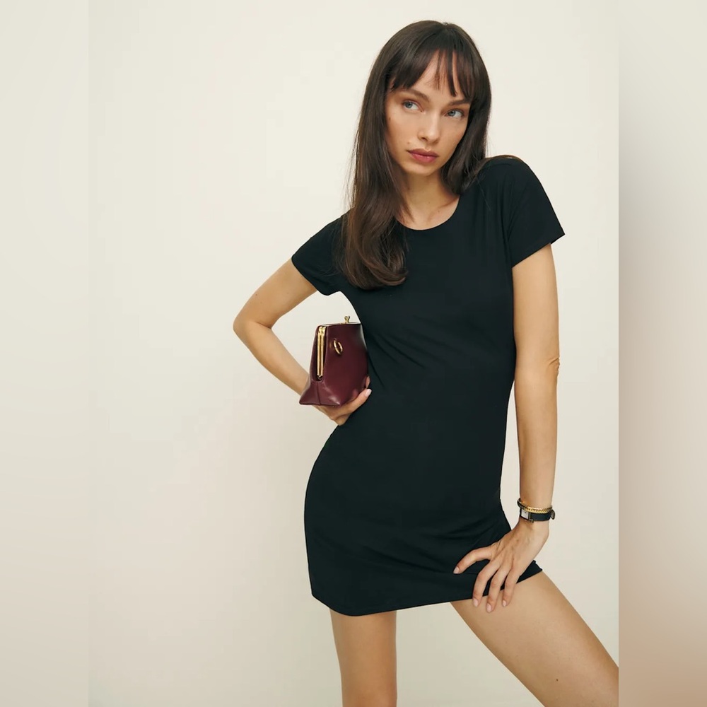 Reformation Christy Knit Dress – Black – Size M – NWT